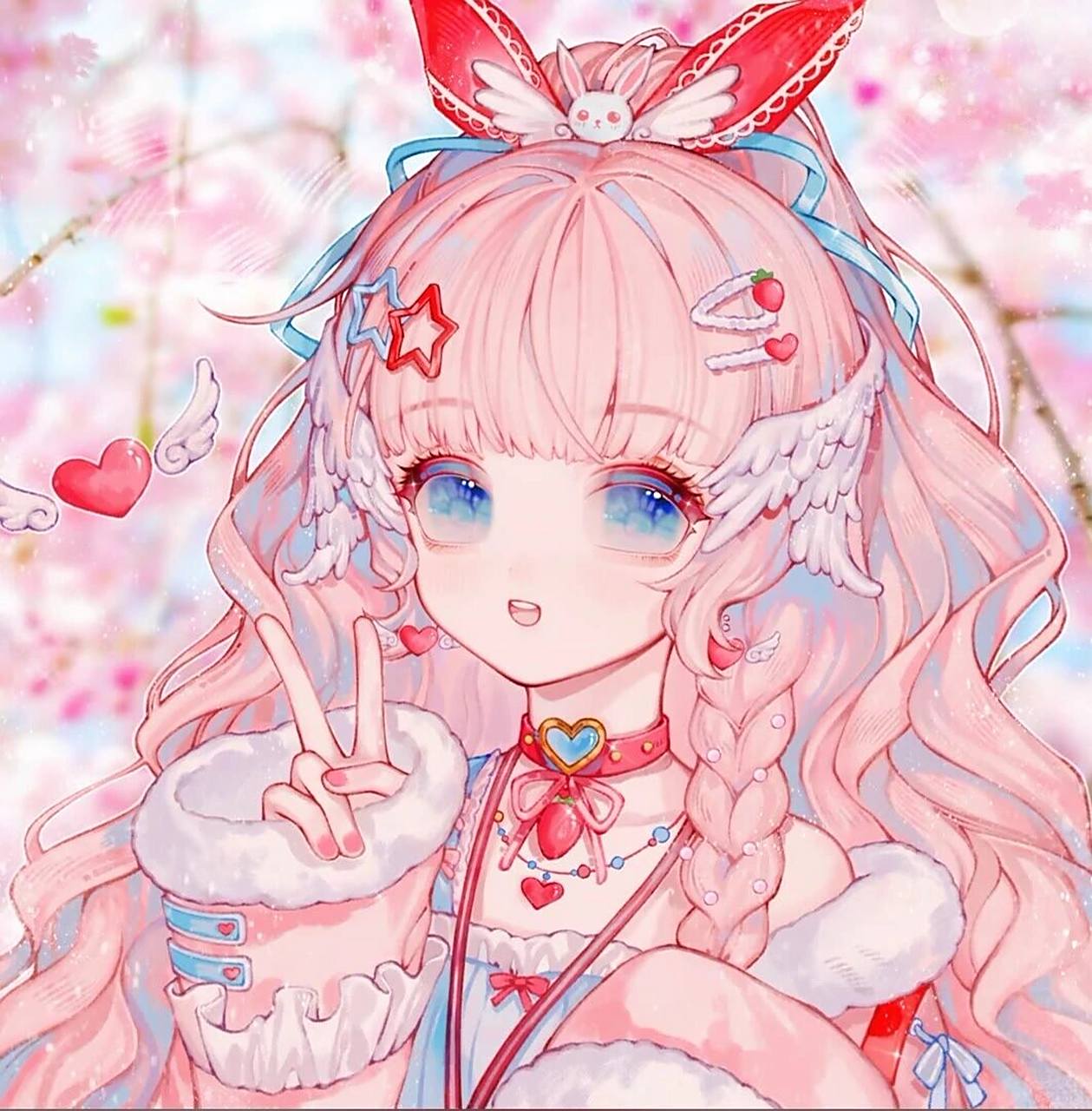 粉色系动漫女生头像(3) 抱图可以,首先点赞收藏.