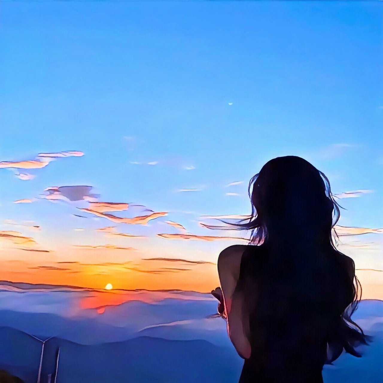 超好看的日落头像氛围感女头 陪你看海的人,比海更温柔…… 截屏自取