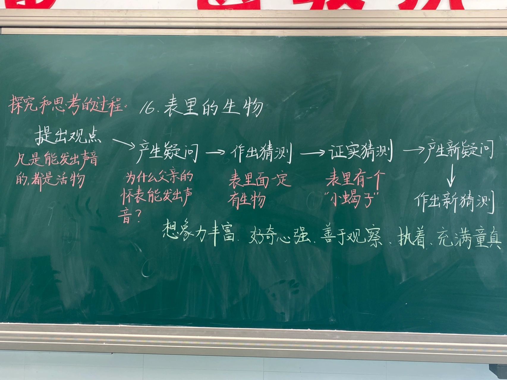 板书设计l六下《16.表里的生物》