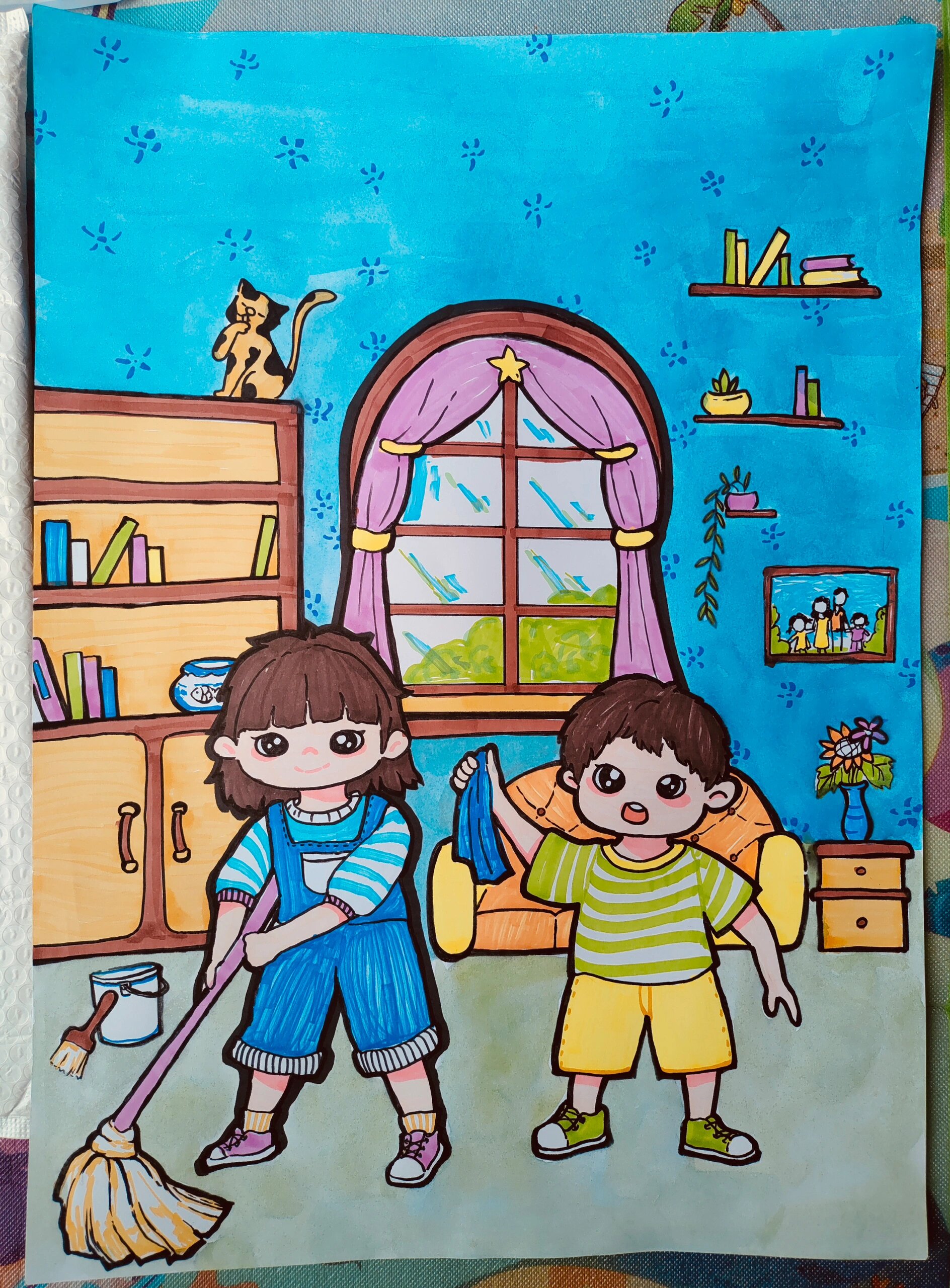 家长需要知道的儿童创意画//打扫卫生