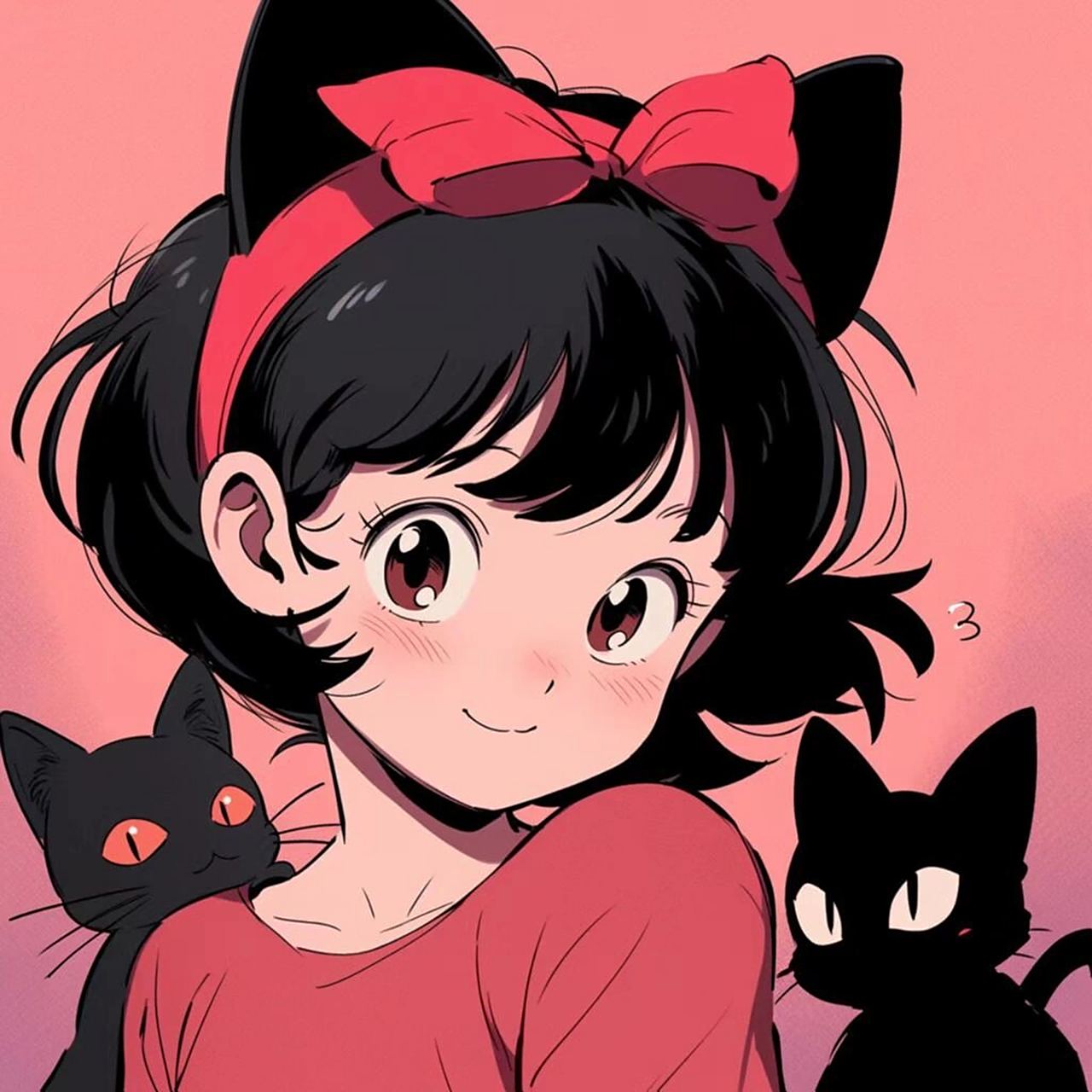 今日粉丝福利 旧漫风抱猫女生头像!