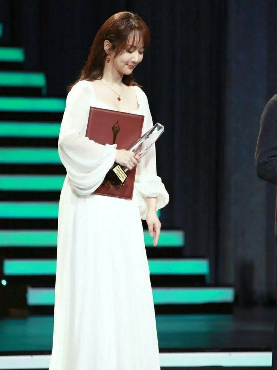 杨紫领奖新造型亮相