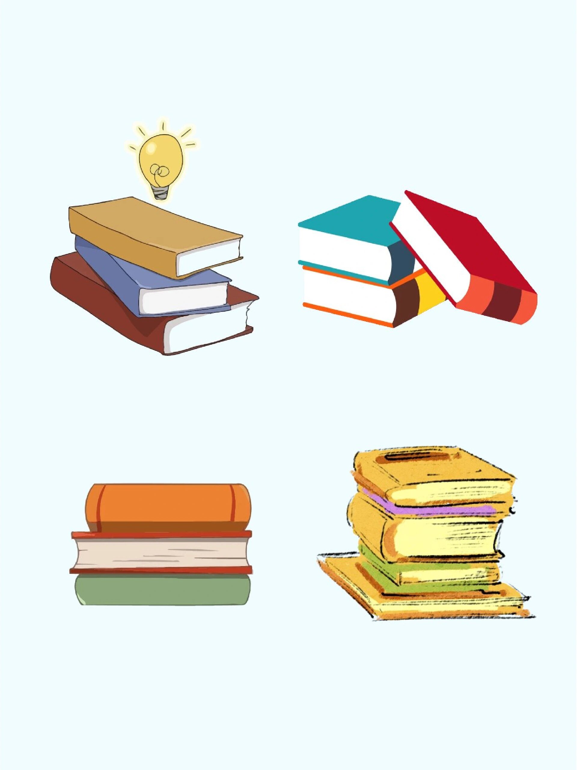 卡通插画书本素材|读书日png免抠素材