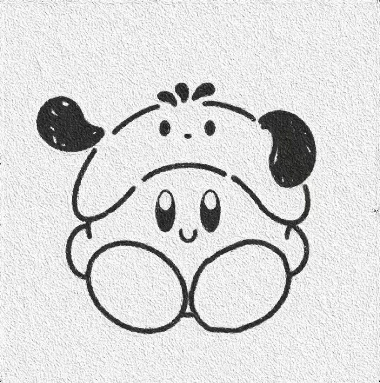 简笔画教程 戴着玉桂狗帽子星之卡比