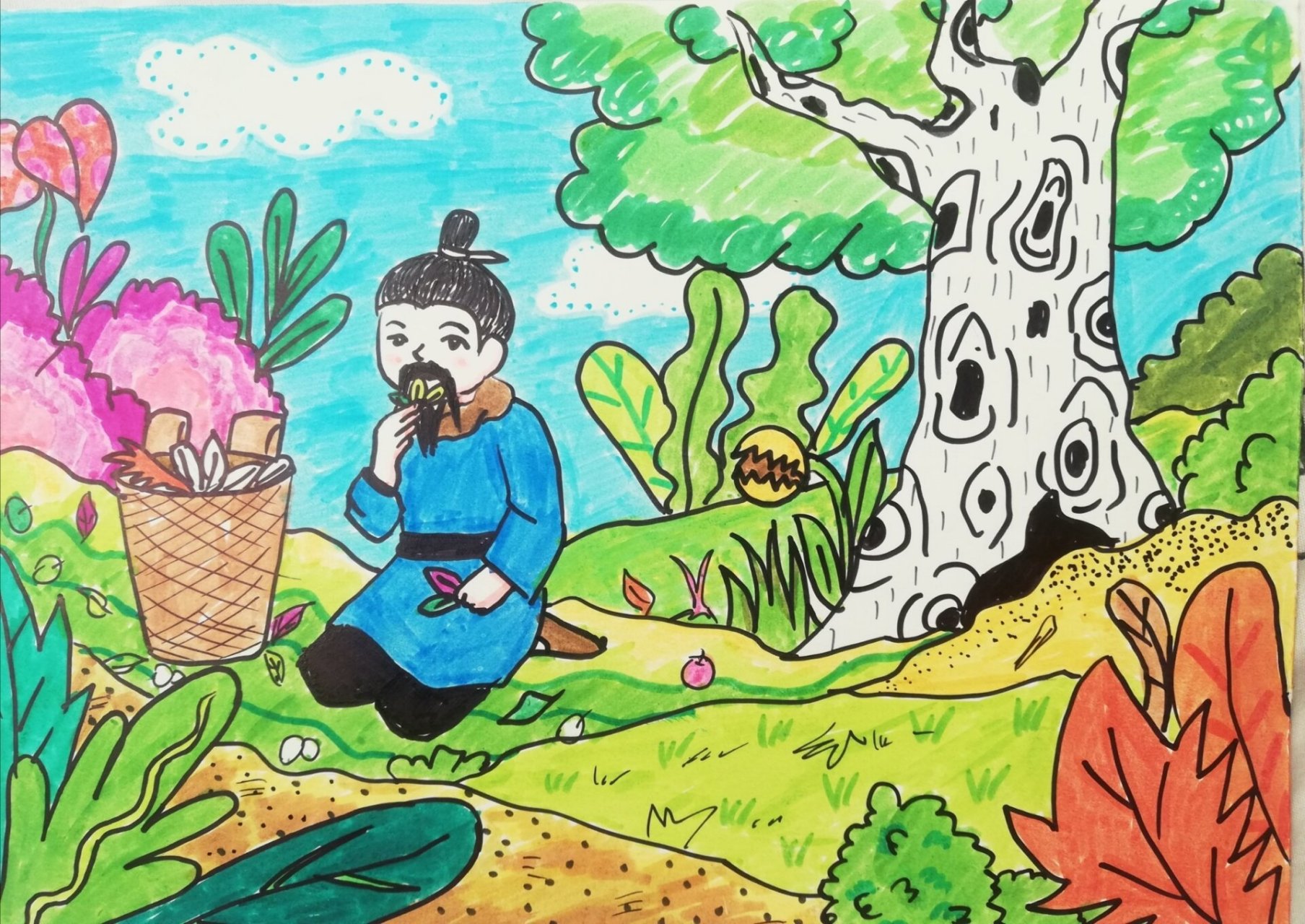 《神农尝百草》 78暑期特色绘本课第四弹 78绘本引导《神农尝百草