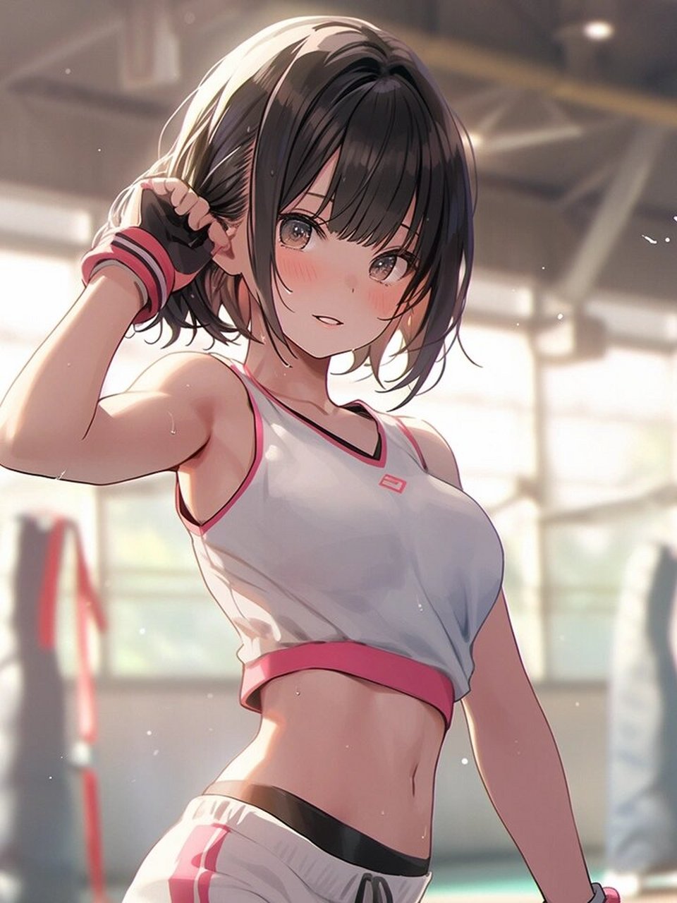 二次元少女运动壁纸90 运动场少女壁纸90