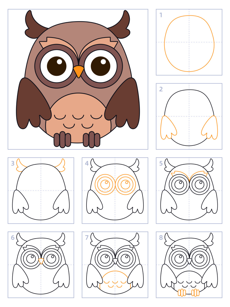 简笔画8期|猫头鹰01 简笔画8期|猫头鹰01!