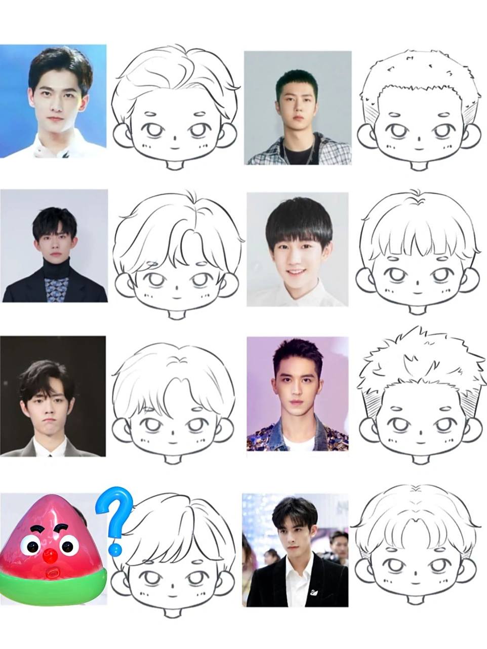 q版男生发型练习素材-第一弹 q版男生发型 照片排序随机哦 这次只画了