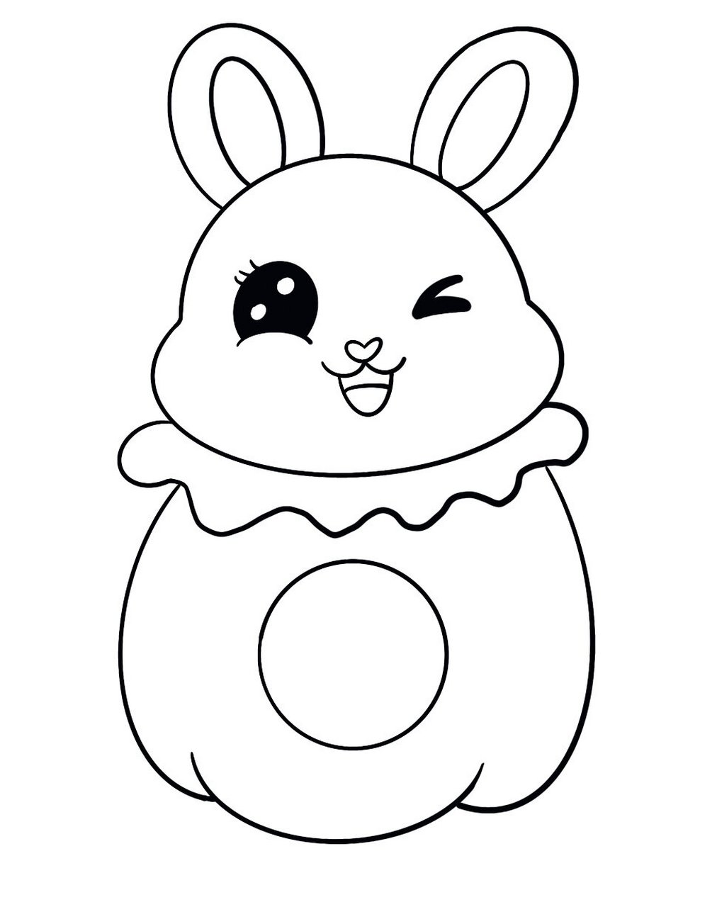 兔年儿童画 新年快乐 新年主题画小兔子儿童画 可爱的小兔子 含线稿