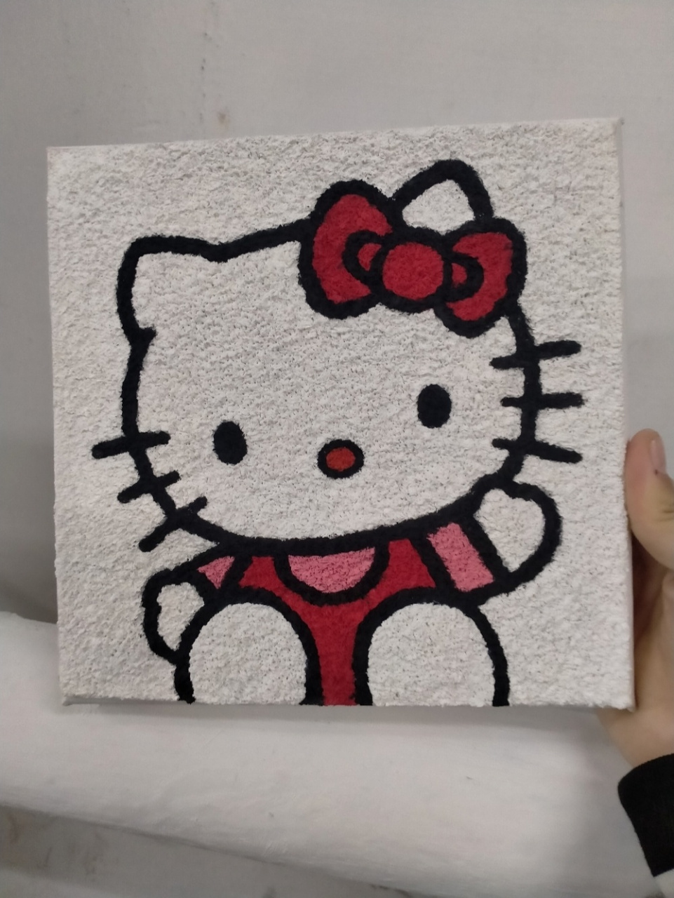 hello kitty 纸浆画