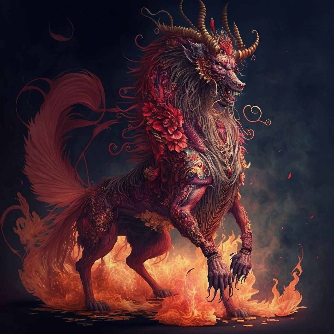 神兽火麒麟 我也俗一下做做神兽—火麒麟,和我名字很配,我qq也叫