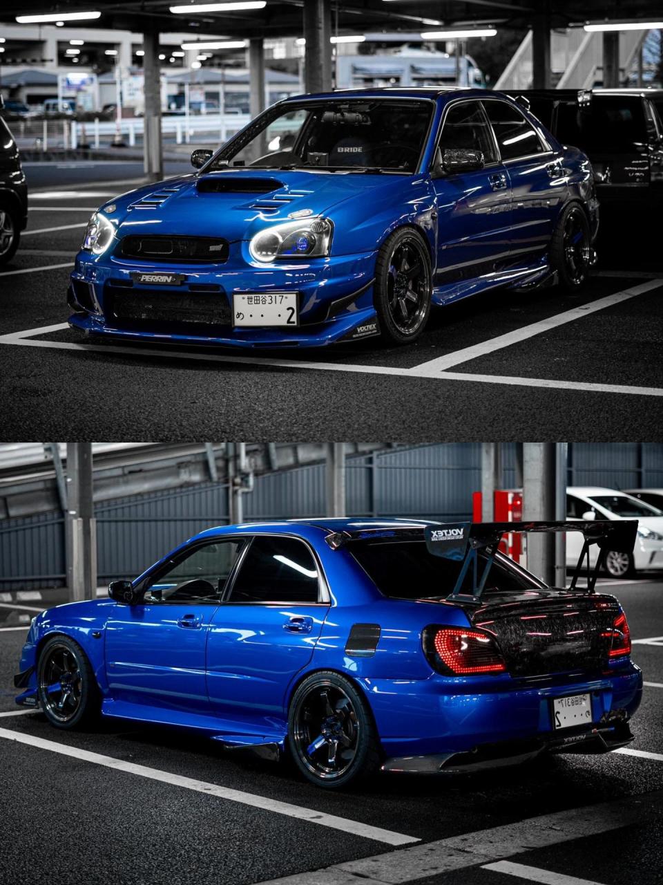 蓝色斯巴鲁根本看不够!八代泪眼翼豹wrxsti!