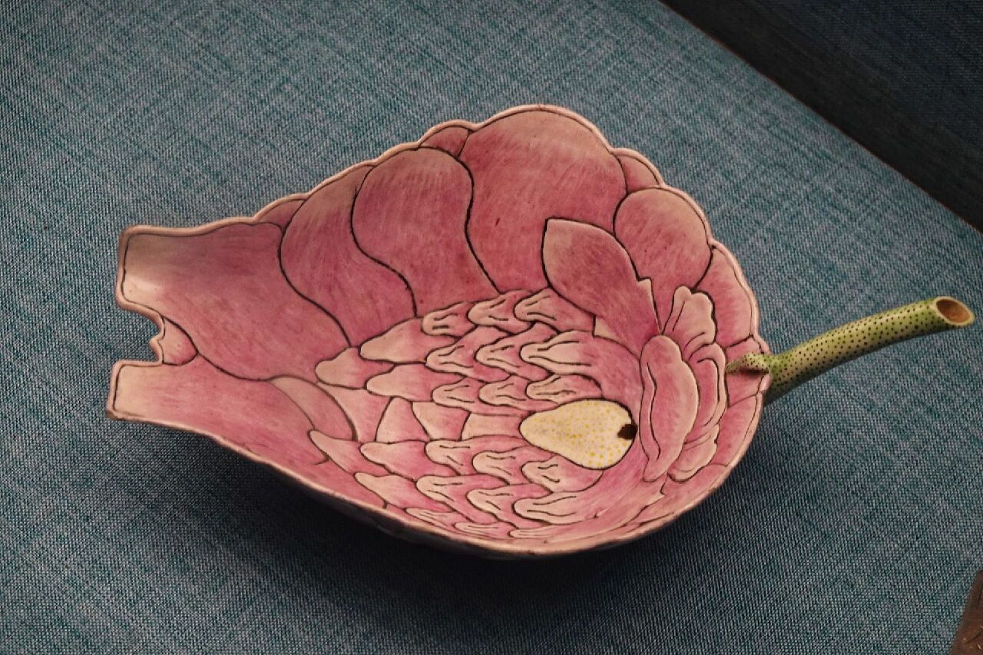 清-景德镇民窑粉彩瓷荷花吸杯 大清光绪三十四年安徽太湖附近秋操纪念