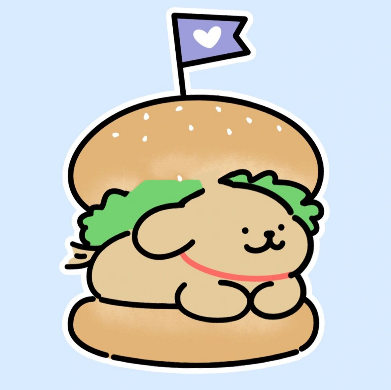 二创头像|汉堡狗92薯条狗93我全都要 线条小狗食物系列没有创作