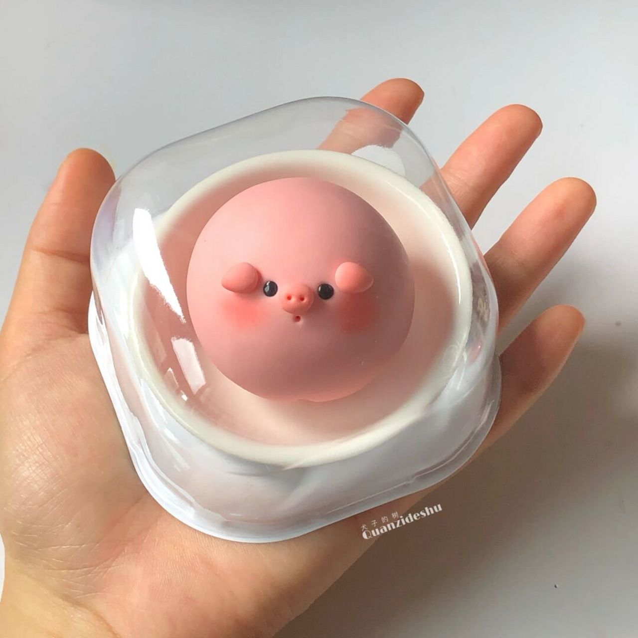 分享最近制作的可爱的猪猪团子啦 #手工# #粘土# #大人也要玩玩具