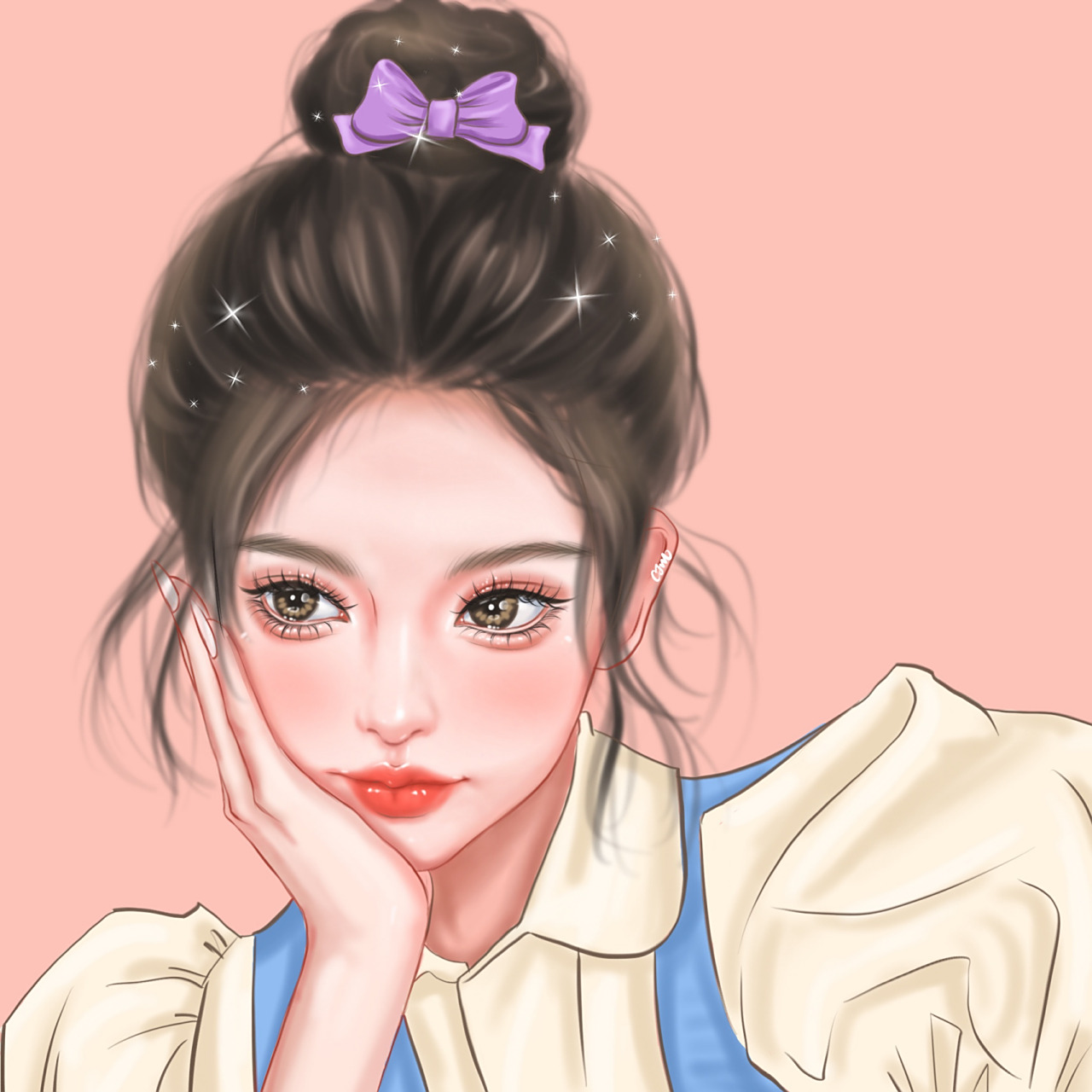 女生头像 | 丸子头女生可爱头像 冲啊