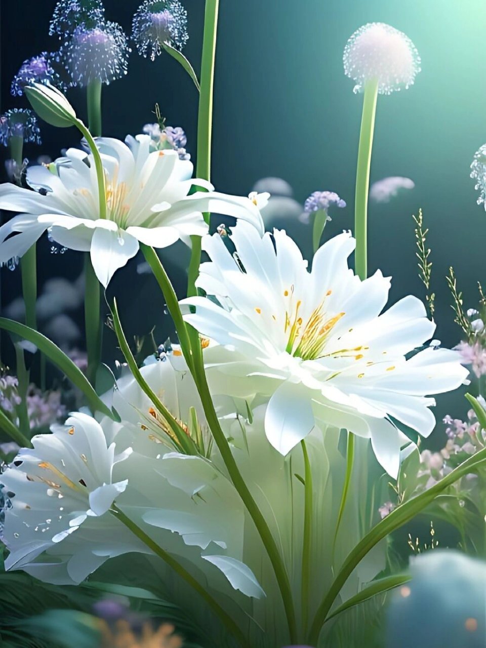 百合花|4k高清壁纸 传说百合花的花瓣有四瓣, 一瓣是健康, 二瓣是幸福