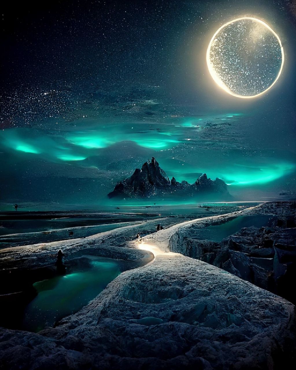 治愈系自然壁纸|北地极光 北境的极光,荧光海, 传说中这是精灵们散在