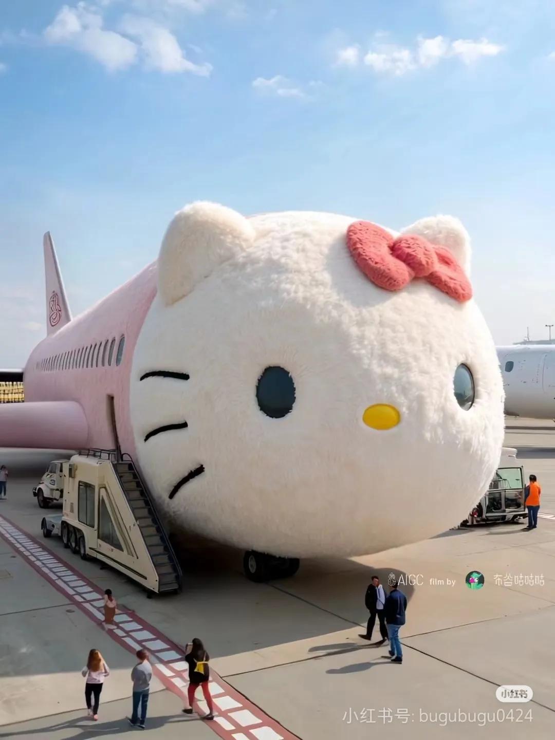 这是什么神仙航空 那个女生能拒绝这么粉嫩可爱的飞机hellokitty飞机