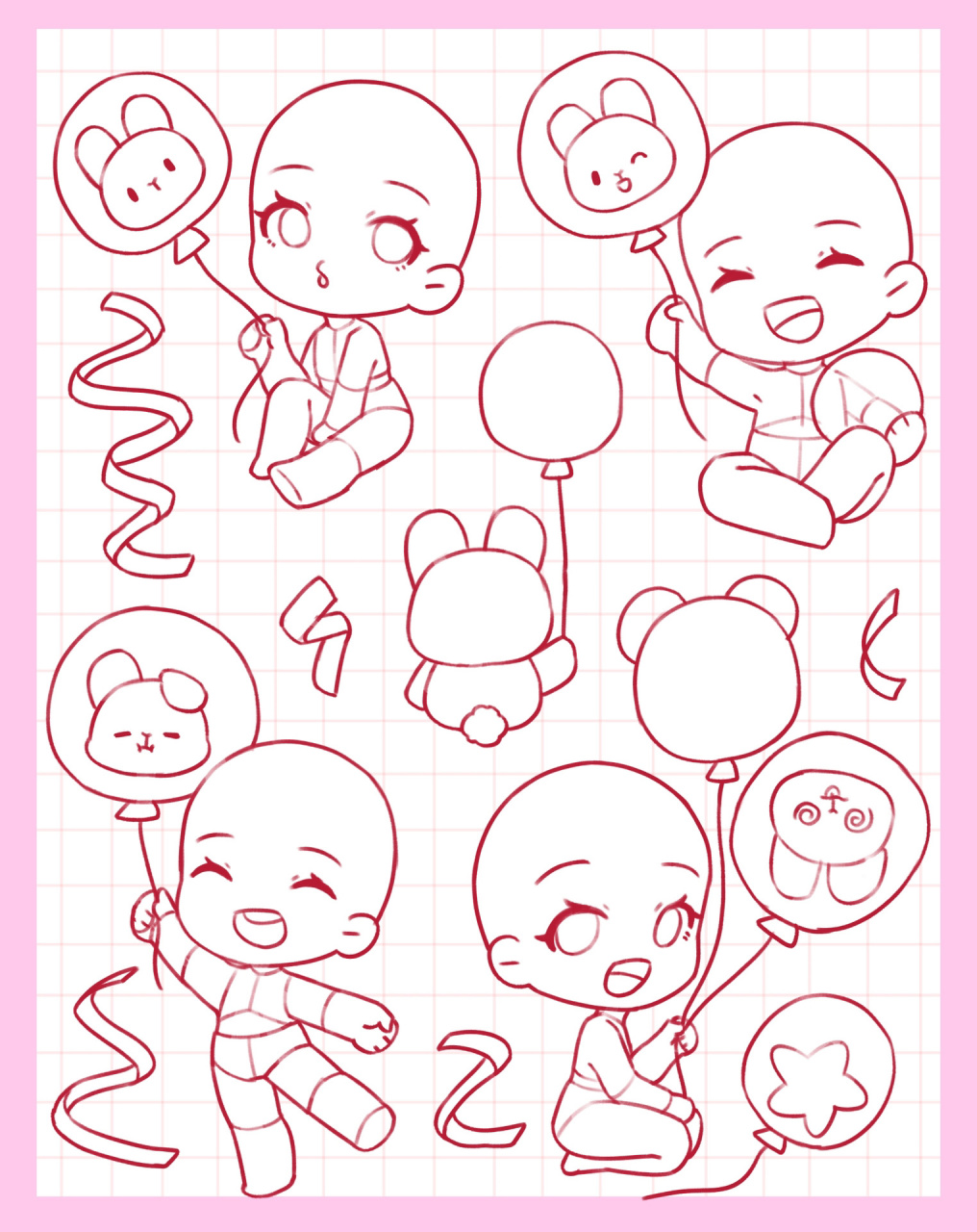 可可爱爱qq人动态速写练习 可拿去练习呀,自设,亲友互绘都可以哇,92