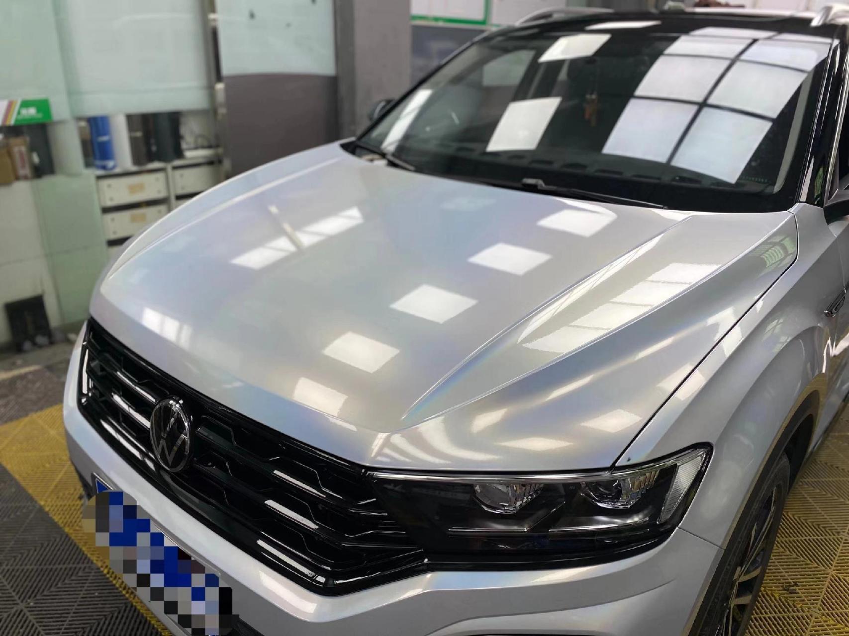 大众探岳改色案例——七彩镭射白.