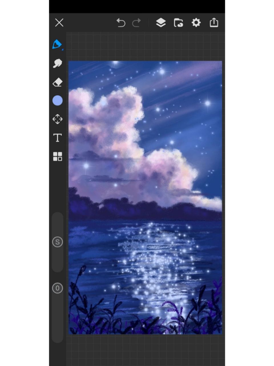 免费自制星星笔刷|手机画画|画世界pro   这个星星笔刷还可以画波光