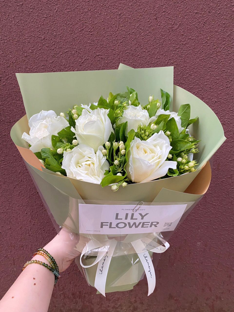 7朵白玫瑰茉莉款