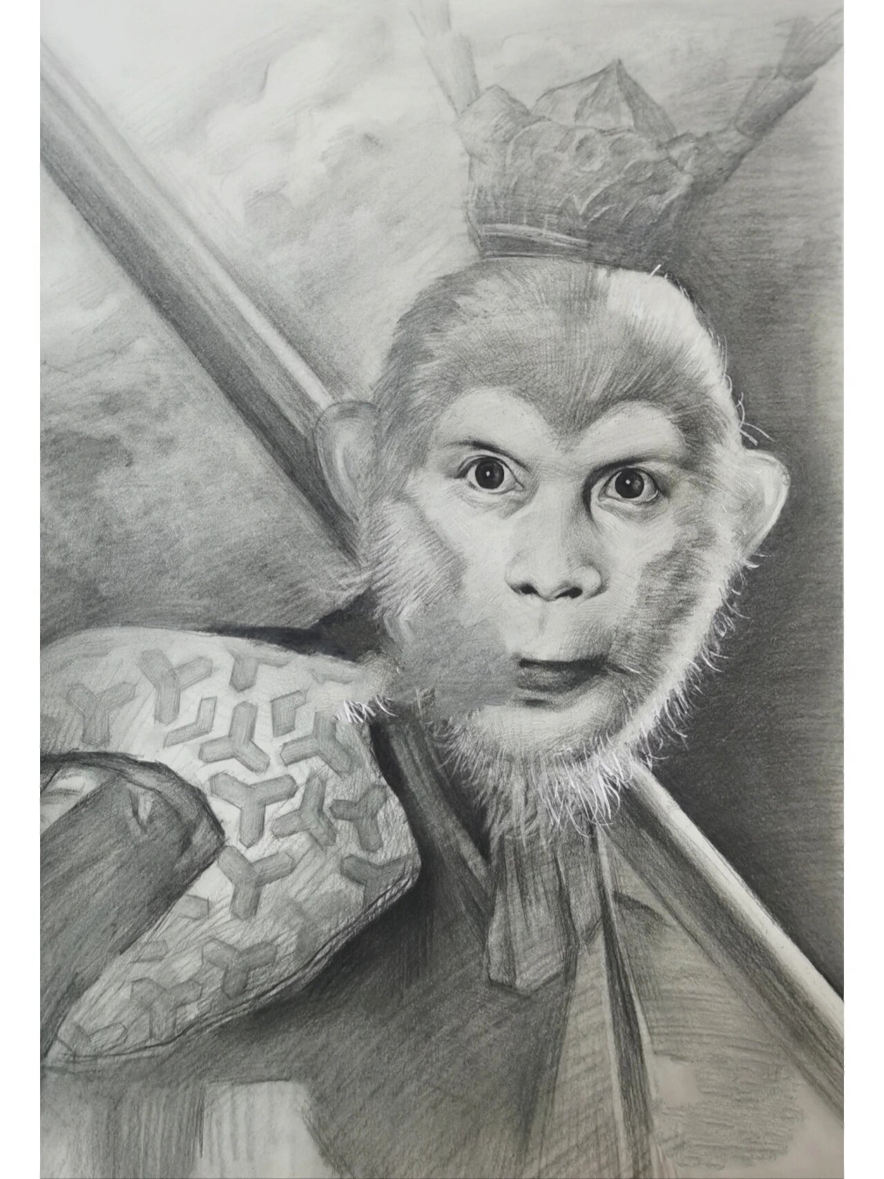 素描作品《孙悟空》角度美术出品