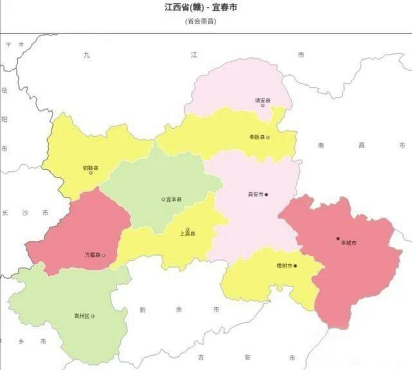 宜春地区地图图片