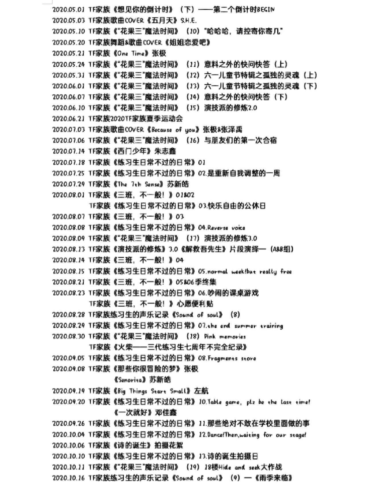 tf家族三代最近物料图片