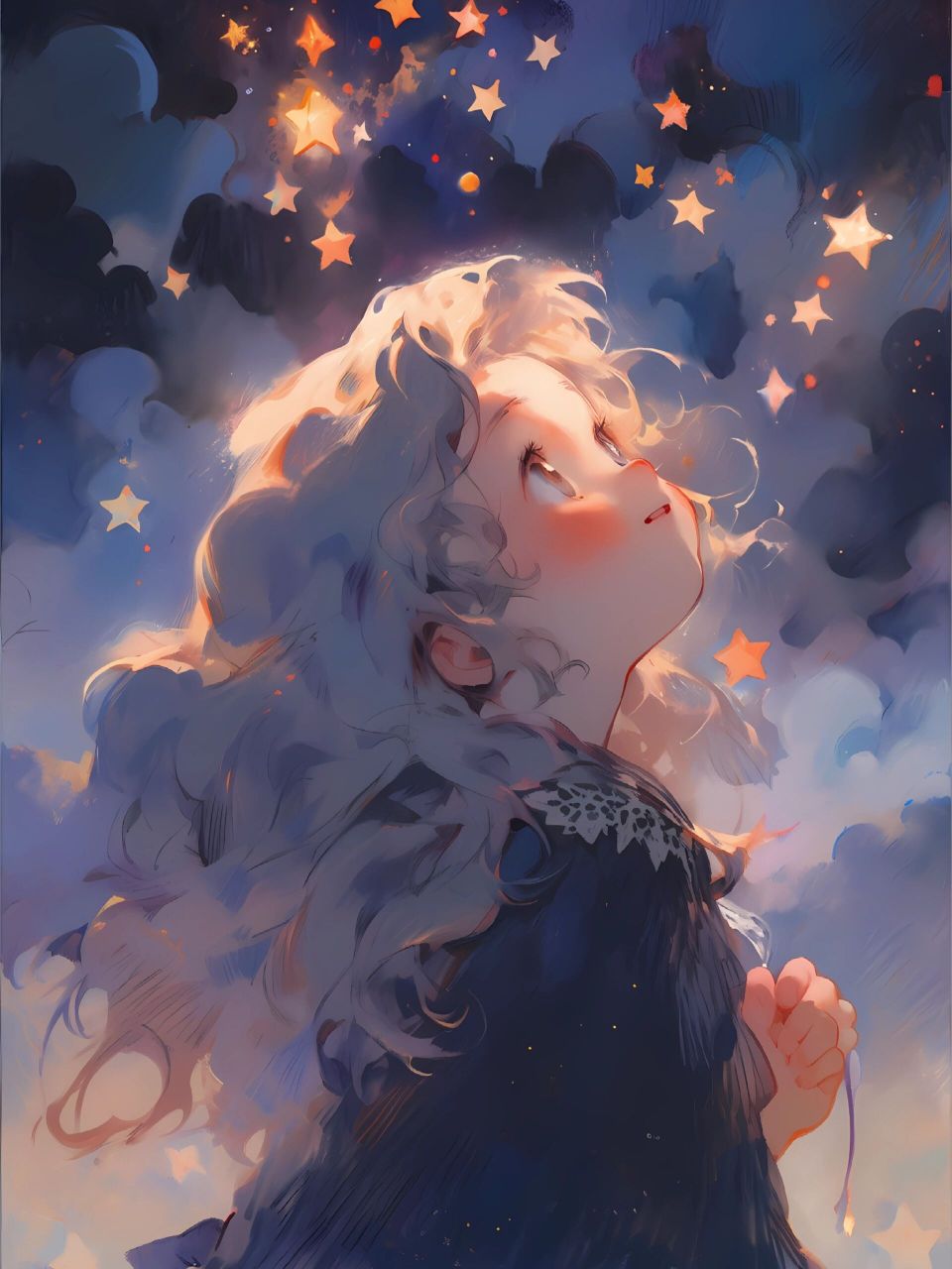 壁纸61仰望星空 可爱少女的紫色系列 喜欢的朋友们自取哦