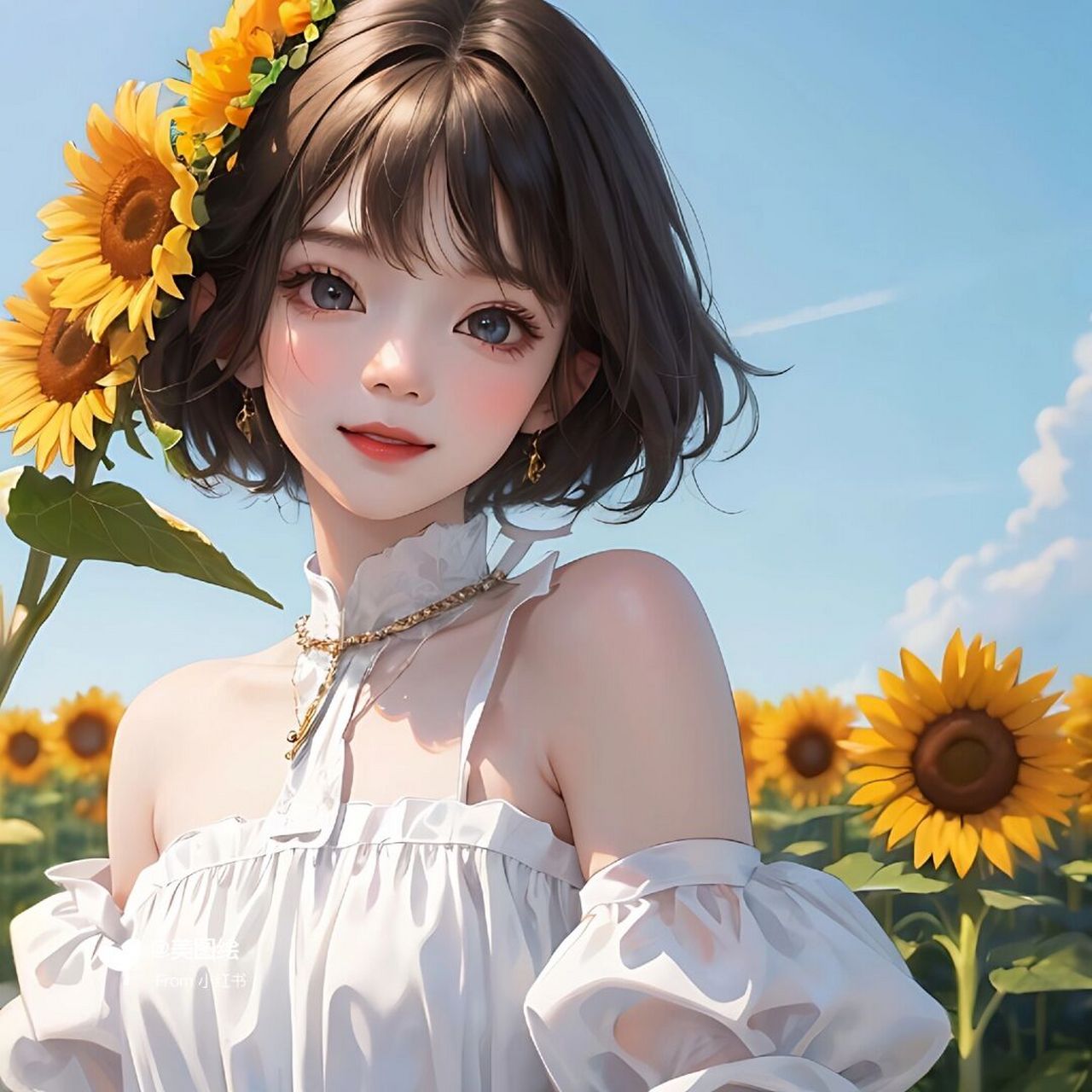 好看的女生头像# #向日葵女孩# #ai绘画# #寻找小红书绘画大神