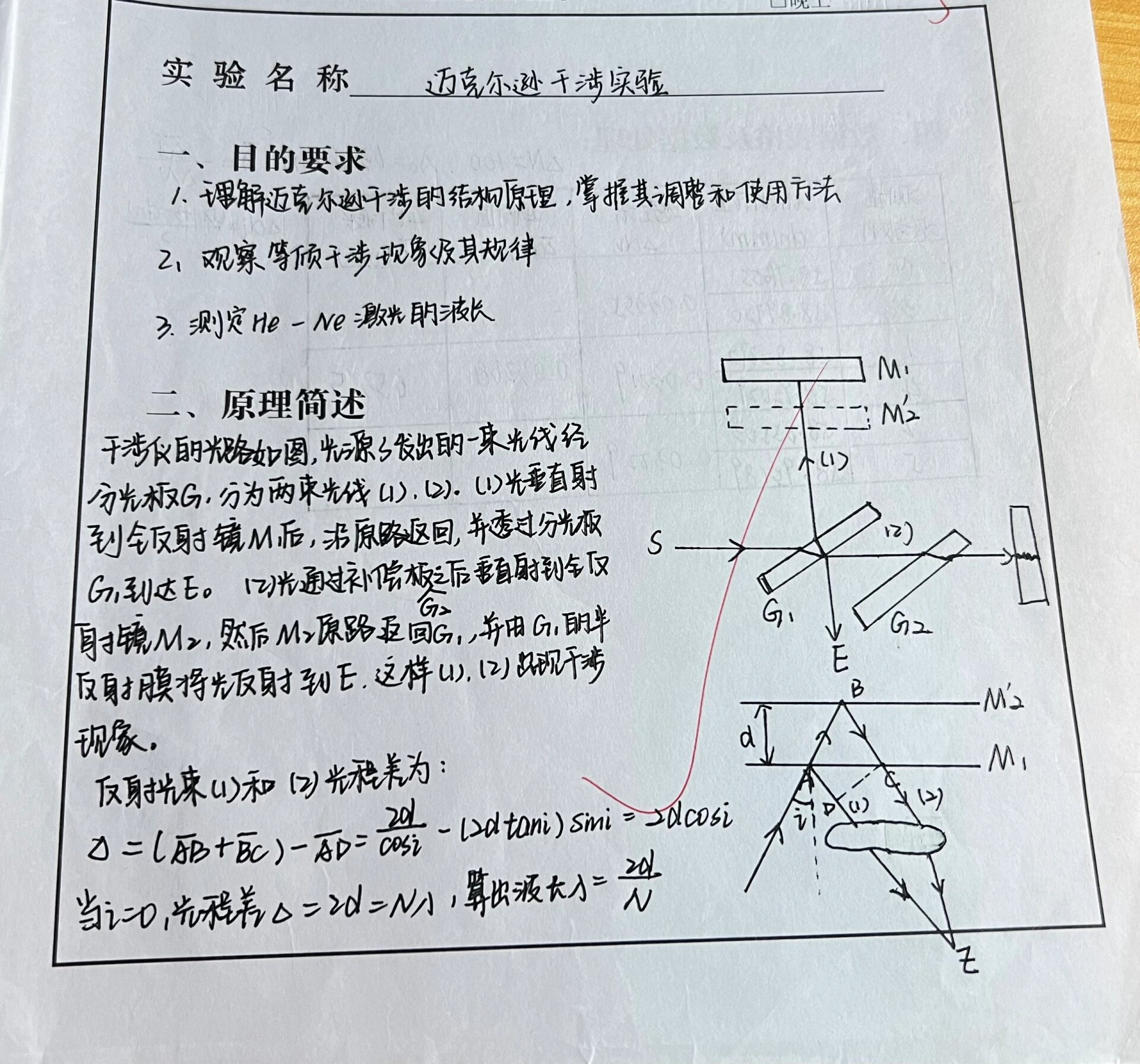 迈克尔逊干涉实验