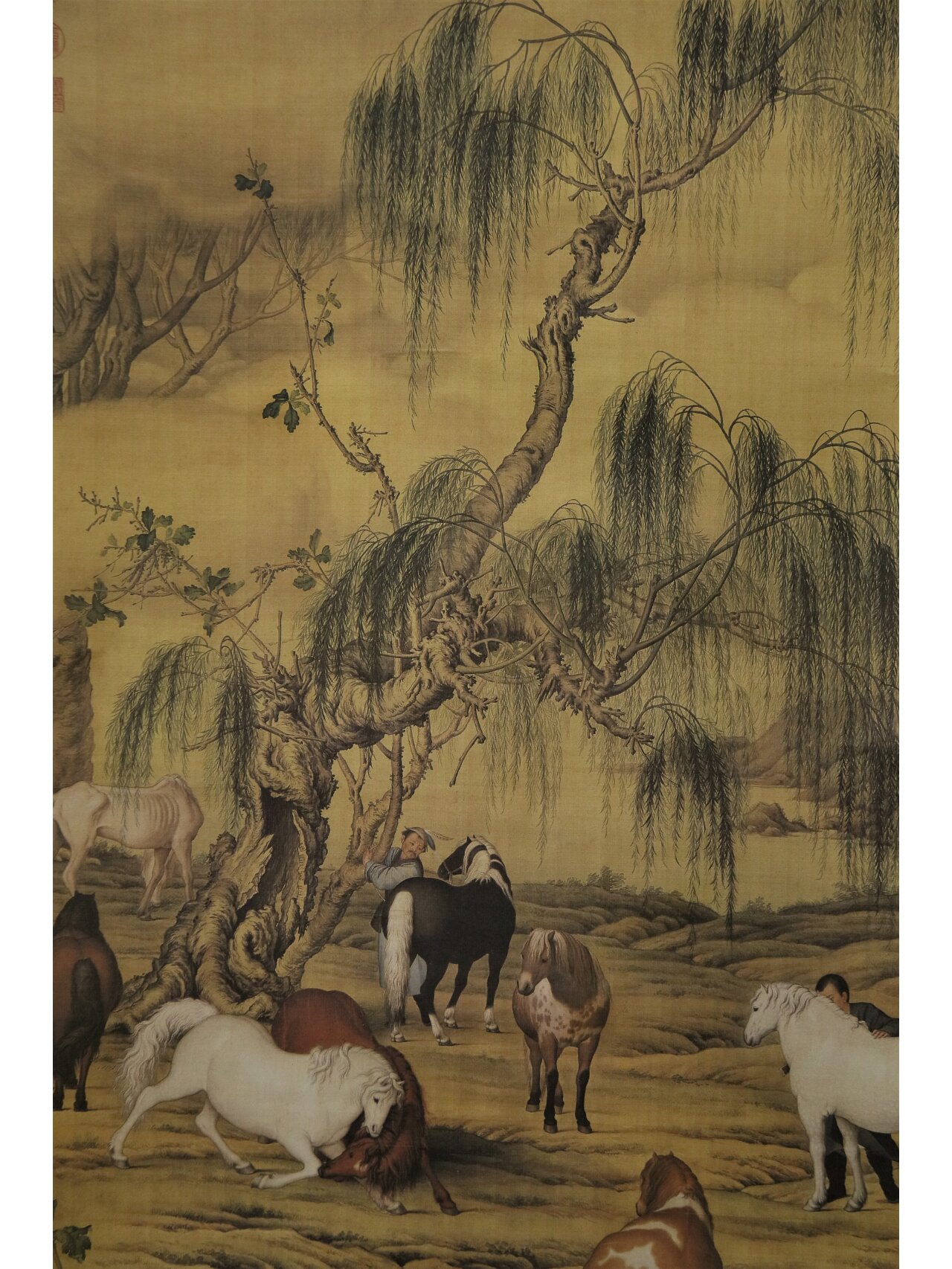 国画草原作品牧马图片