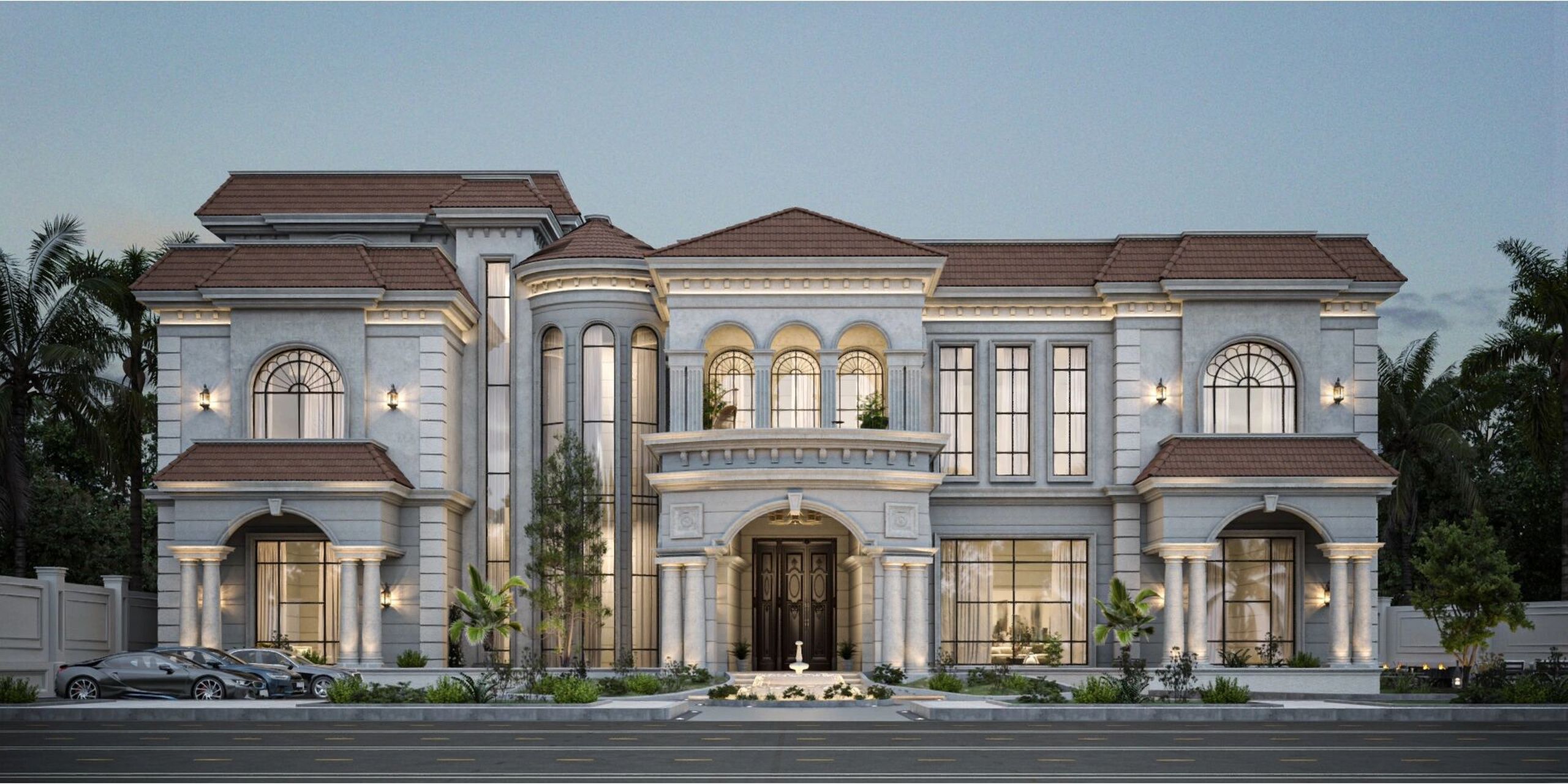 红瓦搭配米色外墙,暖色系美式乡村别墅 01如有自建房需求,欢迎沟通