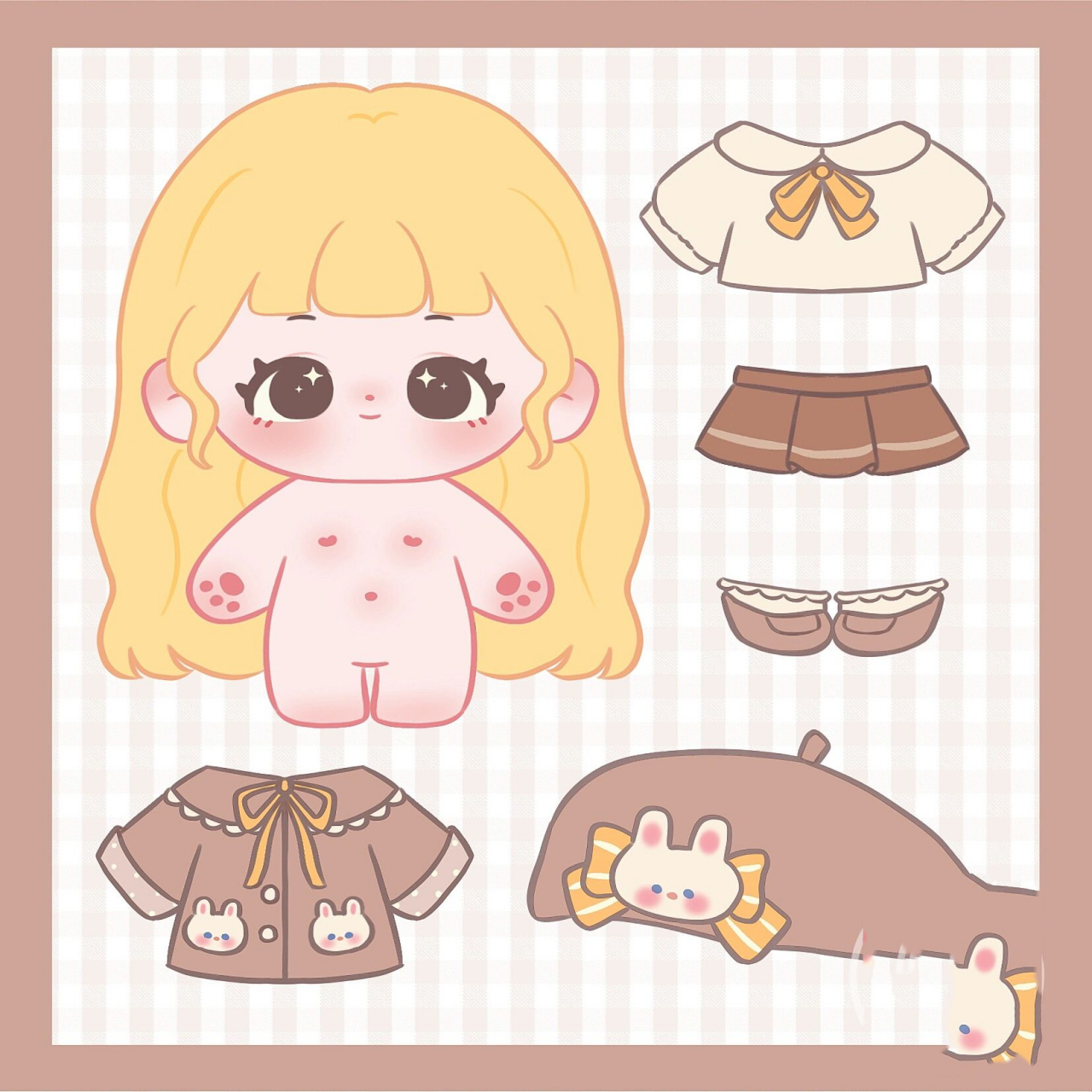 棉花娃娃换装贴纸① 试下棉花娃娃换装 秋天了该穿上外套了 	 各领域