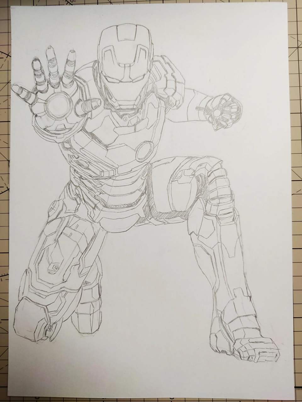 马克笔手绘日常之钢铁侠(草稿) 0000马克笔手绘临摹练习日常00
