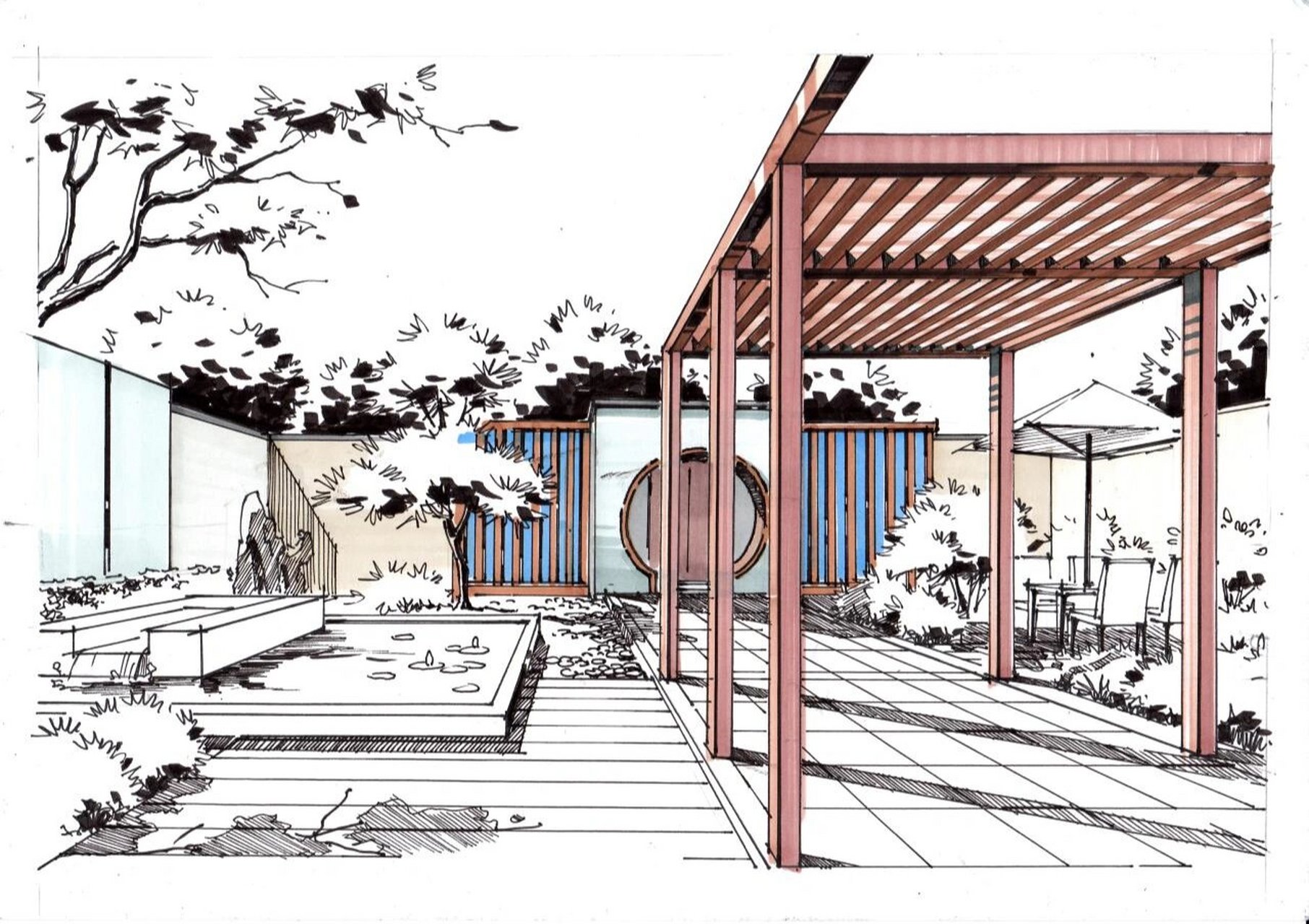 庭院景观手绘表现——看过就会画