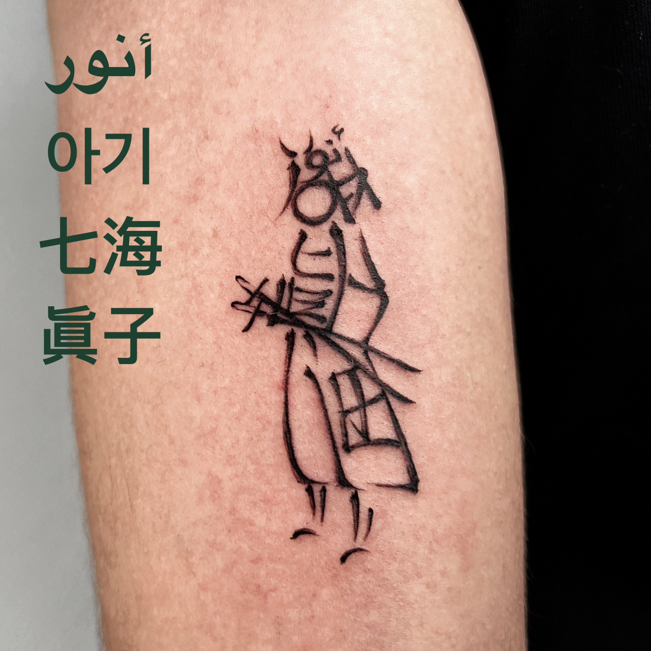 客人想把自己在日本最要好的朋友的名字都放进纹身里,然后要有日本