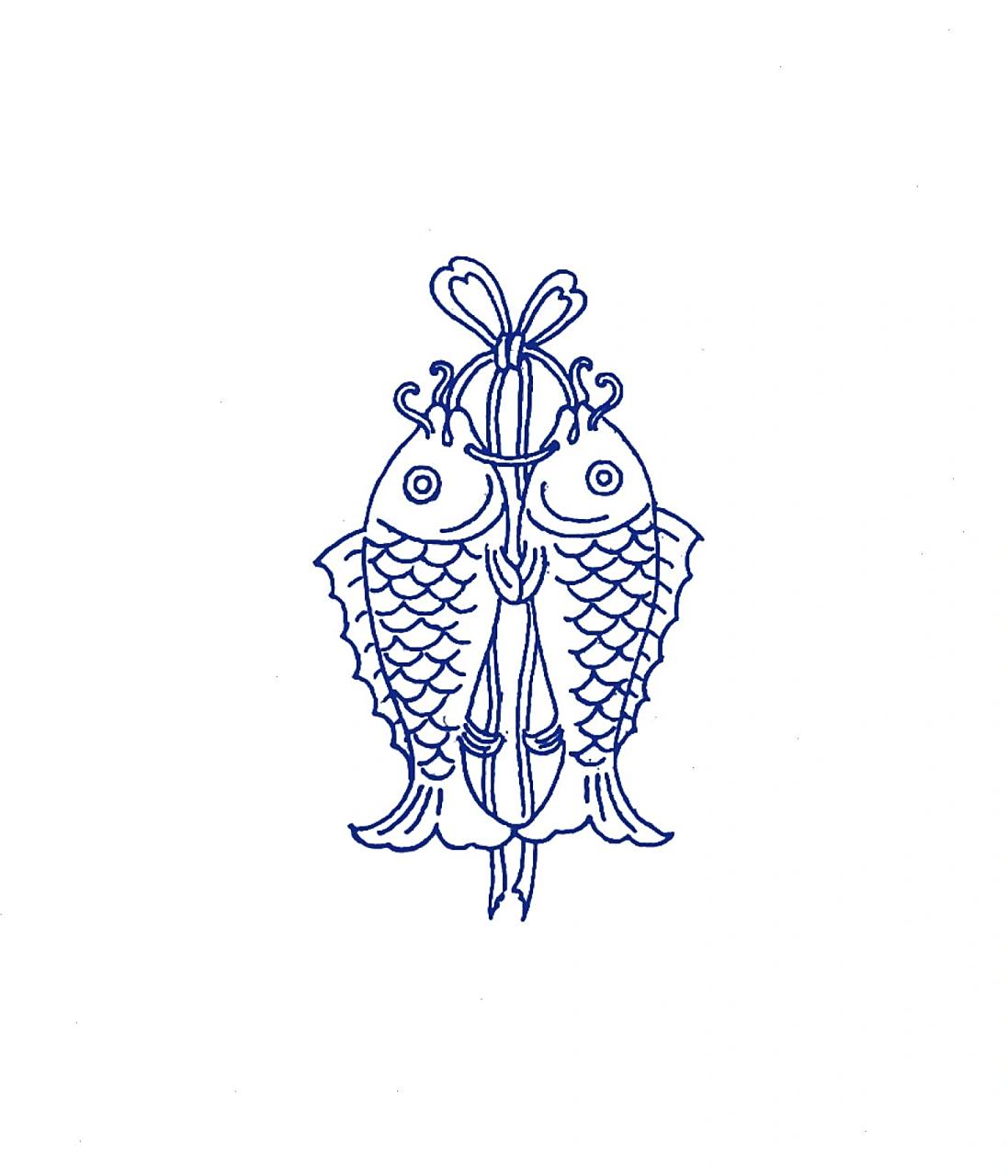 传统古典图案纹饰-鱼纹(五) 鱼纹是中国传统寓意纹样,图案表现为鱼的