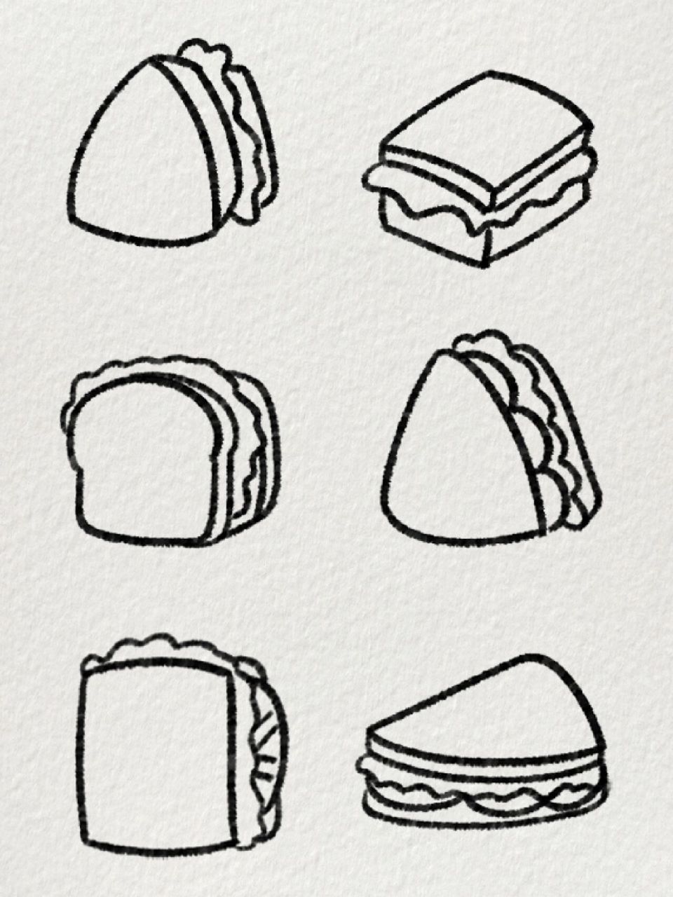 超简单的三明治简笔画