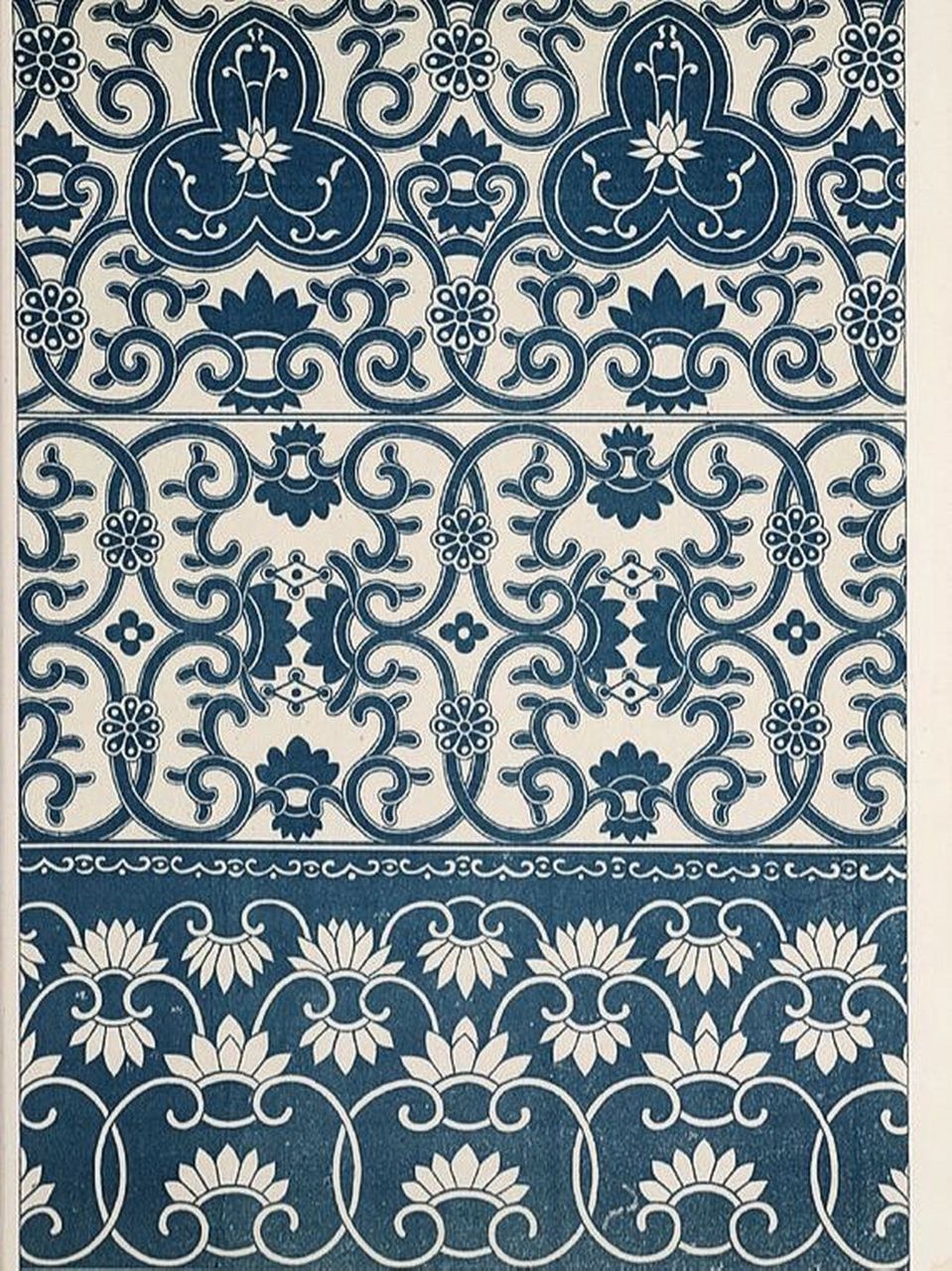 中国传统纹饰|青花(建议收藏) 分享一组青花瓷纹样95 	 大海的颜色