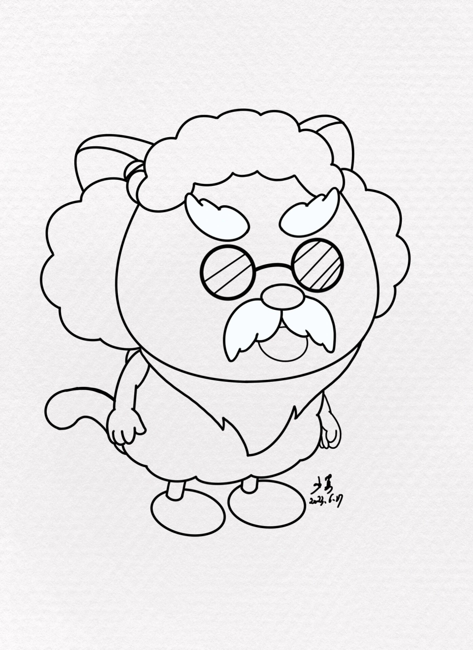 喜洋洋与灰太狼之慢羊羊儿童手绘-附步骤图 慢羊羊