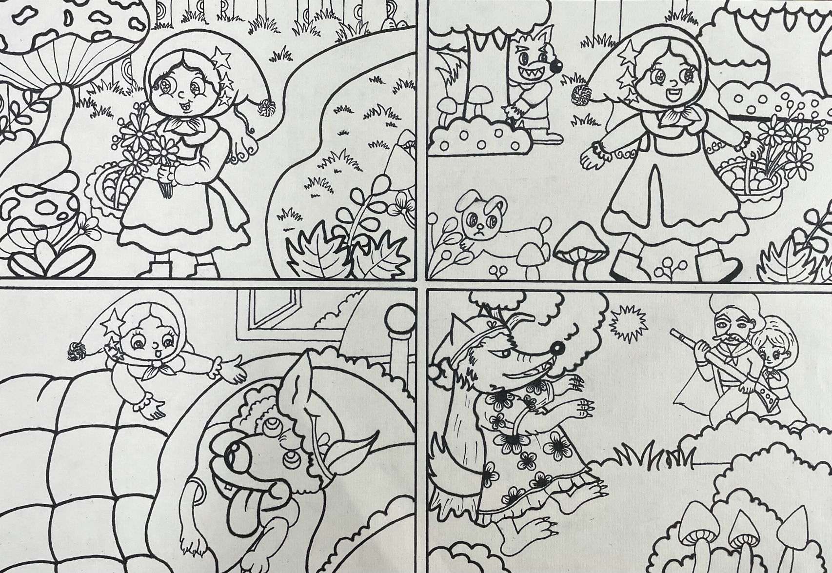 连环插画/儿童绘本/创意美术《小红帽》连环画 希望下次能够设计出另