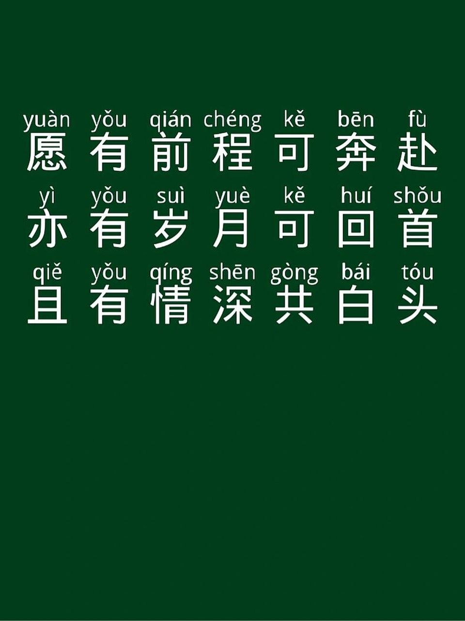 好词好句积累 愿有前程可奔赴,亦有岁月可回首,且有情深共白头.