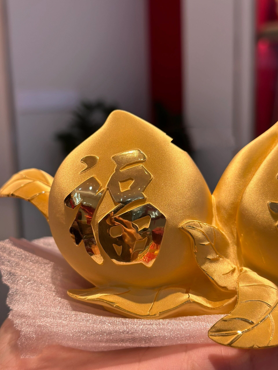 请收下五万三的黄金寿桃蛋糕9878 爷爷奶奶大寿·黄金寿桃摆件