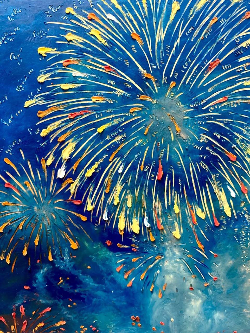 hi,我是super,2021的最后一天 画了张新年烟花油画棒 冷冬散尽,星河