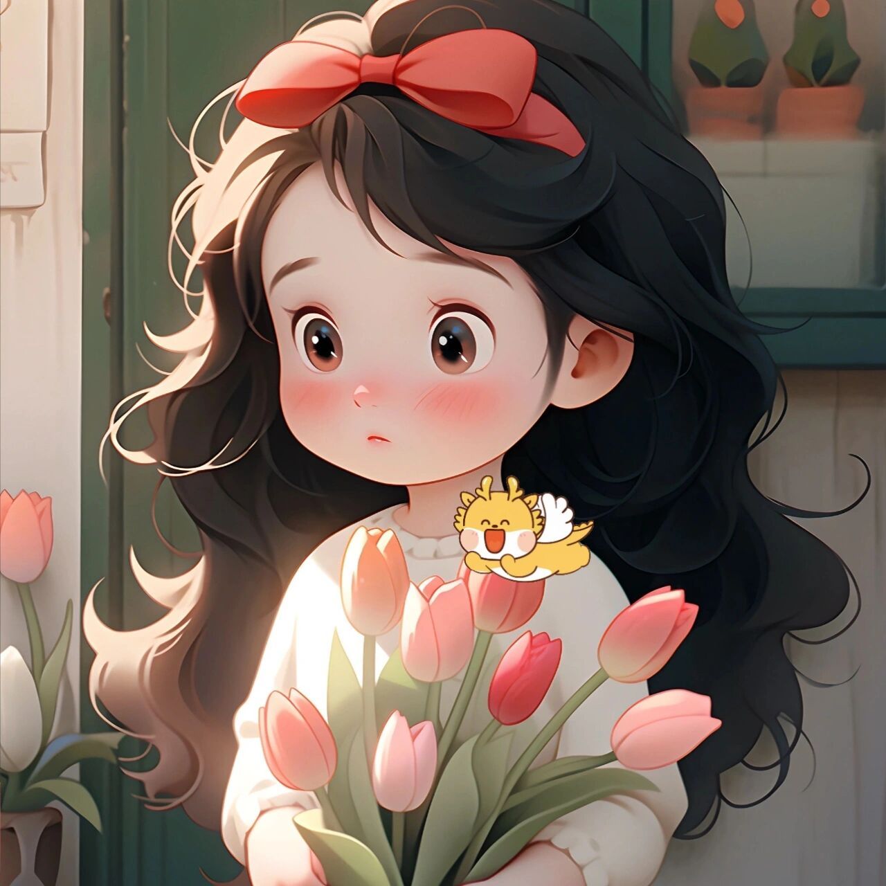 超甜孕妈头像龙宝宝孕妈孕爸情侣头像动漫