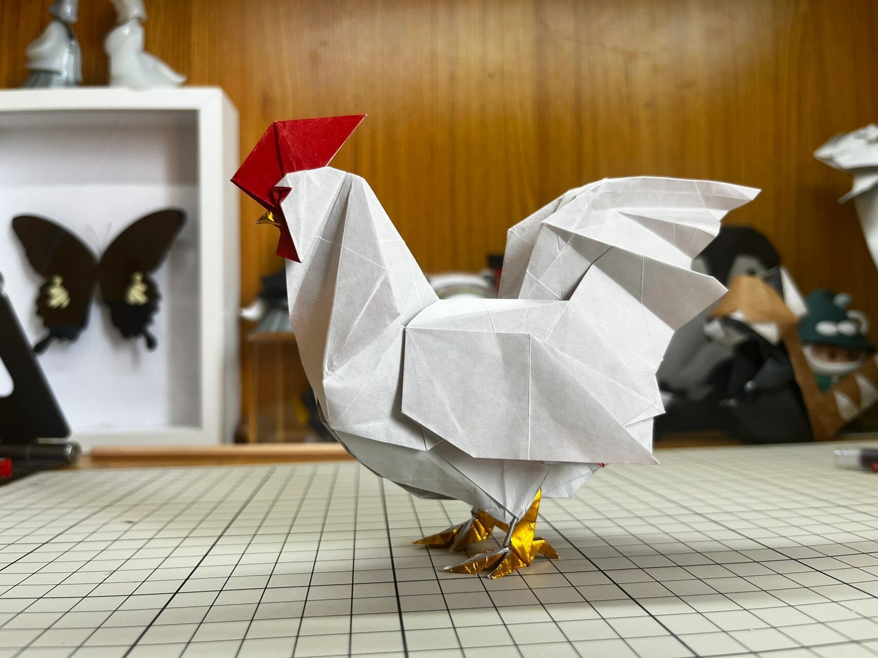 【今日份折纸】鸡(chicken)94 75设计: 胜田恭平(kyohei katsuta)