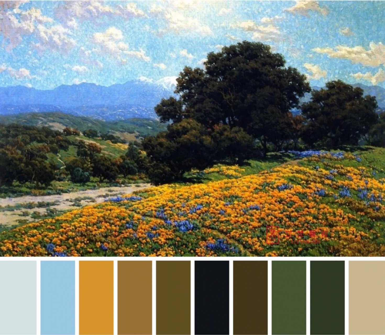 名画配色95|用浪漫色彩把世界有声化09 格兰维尔·雷德蒙德